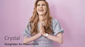  Presentation with hope - Presentation theme featuring beautiful-blonde-woman-standing-over background and a  colored foreground