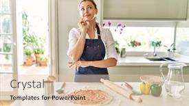  Presentation with apron - Slides consisting of beautiful-blonde-woman-wearing-apron background and a lemonade colored foreground