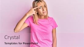  Presentation with acne woman - Audience pleasing slides consisting of beautiful-blonde-woman-wearing-casual backdrop and a lemonade colored foreground