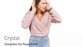  Presentation with deaf - Beautiful theme featuring beautiful-blonde-woman-wearing-casual backdrop and a white colored foreground