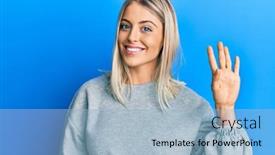  Presentation with number - Beautiful slide deck featuring beautiful-blonde-woman-wearing-casual backdrop and a light blue colored foreground