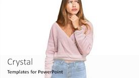  Presentation with sore throat - PPT theme enhanced with beautiful-blonde-woman-wearing-casual background and a white colored foreground