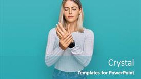  Presentation with inflammation - Audience pleasing slide set consisting of beautiful-blonde-woman-wearing-casual backdrop and a teal colored foreground