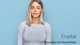  Presentation with simple - Colorful PPT theme enhanced with beautiful-blonde-woman-wearing-casual backdrop and a light blue colored foreground