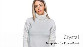  Presentation with simple - Colorful PPT theme enhanced with beautiful-blonde-woman-wearing-casual backdrop and a white colored foreground