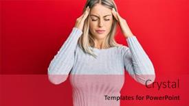  Presentation with migraine - PPT layouts consisting of beautiful-blonde-woman-wearing-casual background and a red colored foreground