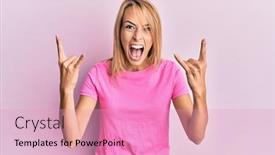  Presentation with rock star - Presentation design featuring beautiful-blonde-woman-wearing-casual background and a lemonade colored foreground