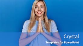  Presentation with forgiveness - Slide deck featuring beautiful-blonde-woman-wearing-casual background and a teal colored foreground