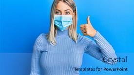  Presentation with medical sign - Theme with beautiful-blonde-woman-wearing-covid background and a teal colored foreground