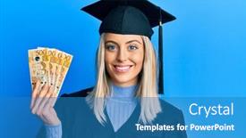  Presentation with philippine - Colorful presentation design enhanced with beautiful-blonde-woman-wearing-graduation backdrop and a teal colored foreground