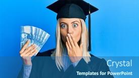  Presentation with chilean - Audience pleasing slide set consisting of beautiful-blonde-woman-wearing-graduation backdrop and a ocean colored foreground