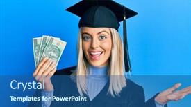  Presentation with ceremony - Amazing presentation having beautiful-blonde-woman-wearing-graduation backdrop and a ocean colored foreground