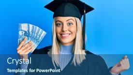  Presentation with chilean - PPT layouts with beautiful-blonde-woman-wearing-graduation background and a ocean colored foreground