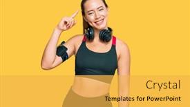  Presentation with thought - PPT layouts consisting of beautiful-blonde-woman-wearing-gym background and a yellow colored foreground