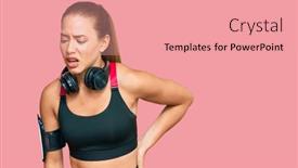  Presentation with back pain - Slide deck consisting of beautiful-blonde-woman-wearing-gym background and a coral colored foreground