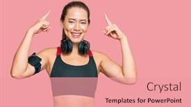  Presentation with thought - PPT layouts having beautiful-blonde-woman-wearing-gym background and a coral colored foreground