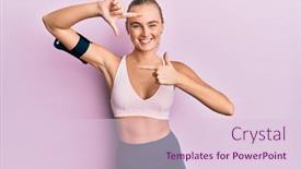  Presentation with band - Slide deck with beautiful-blonde-woman-wearing-sportswear background and a lemonade colored foreground