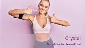  Presentation with band - Colorful PPT theme enhanced with beautiful-blonde-woman-wearing-sportswear backdrop and a lemonade colored foreground