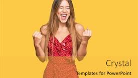  Presentation with summer - PPT layouts with beautiful-blonde-woman-wearing-summer background and a yellow colored foreground