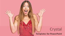  Presentation with summer - Slide set consisting of beautiful-blonde-woman-wearing-summer background and a coral colored foreground