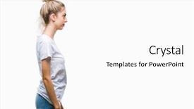  Presentation with natural - Presentation design consisting of beautiful blonde woman wearing white background and a  colored foreground