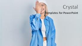  Presentation with wool - Slide set with beautiful-blonde-woman-wearing-wool background and a sky blue colored foreground