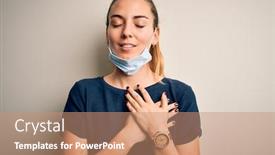  Presentation with blue eyes technology eye scan - Slide set enhanced with beautiful-blonde-woman-with-blue background and a coral colored foreground