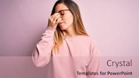  Presentation with blue eyes - PPT theme with beautiful-blonde-woman-with-blue background and a lemonade colored foreground