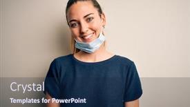  Presentation with blue eyes - Cool new slide set with beautiful-blonde-woman-with-blue backdrop and a navy blue colored foreground