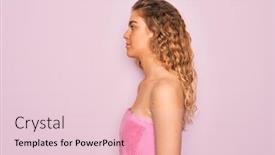  Presentation with blue pink - Colorful presentation theme enhanced with beautiful-blonde-woman-with-blue backdrop and a lemonade colored foreground