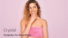  Presentation with blue eyes - Beautiful presentation design featuring beautiful-blonde-woman-with-blue backdrop and a lemonade colored foreground