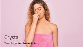  Presentation with breath - Presentation consisting of beautiful-blonde-woman-with-blue background and a lemonade colored foreground