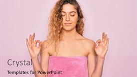  Presentation with pink blue - Slide deck with beautiful-blonde-woman-with-blue background and a lemonade colored foreground