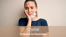  Presentation with blue eyes - Slides having beautiful-blonde-woman-with-blue background and a coral colored foreground