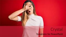  Presentation with red white blue - Slide set featuring beautiful-blonde-woman-with-blue background and a red colored foreground