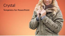  Presentation with women safety against harrasment - Beautiful PPT layouts featuring beautiful blonde women against abstract backdrop and a coral colored foreground