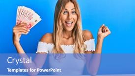  Presentation with israel - Slide set featuring beautiful-blonde-young-woman-holding background and a teal colored foreground