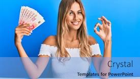  Presentation with israel - Slide deck consisting of beautiful-blonde-young-woman-holding background and a light blue colored foreground
