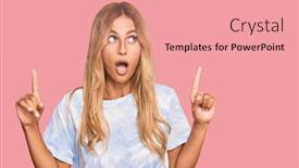  Presentation with tie dye - Presentation design consisting of beautiful-blonde-young-woman-wearing background and a coral colored foreground