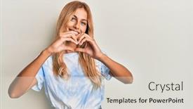  Presentation with tshirt - Amazing presentation design having beautiful-blonde-young-woman-wearing backdrop and a light gray colored foreground