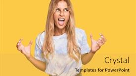  Presentation with tie dye - Audience pleasing PPT layouts consisting of beautiful-blonde-young-woman-wearing backdrop and a yellow colored foreground
