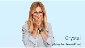  Presentation with scandal - PPT layouts having beautiful-blonde-young-woman-wearing background and a sky blue colored foreground