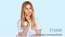  Presentation with tie dye - PPT theme having beautiful-blonde-young-woman-wearing background and a sky blue colored foreground