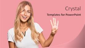  Presentation with tshirt - Beautiful slides featuring beautiful-blonde-young-woman-wearing backdrop and a coral colored foreground