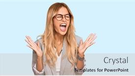  Presentation with success business - Cool new PPT layouts with beautiful-blonde-young-woman-wearing backdrop and a coral colored foreground