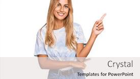  Presentation with tie dye - Audience pleasing presentation design consisting of beautiful-blonde-young-woman-wearing backdrop and a light gray colored foreground