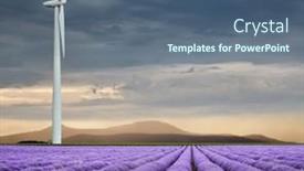  Presentation with lavender - PPT theme consisting of beautiful-blooming-lavender-field background and a ocean colored foreground