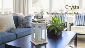  Presentation with area - Slide deck having beautiful blue accented living area background and a sky blue colored foreground