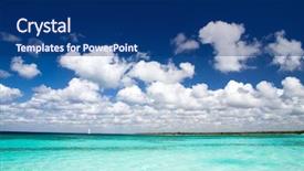  Presentation with coral reefs blue water beautiful sky - Cool new theme with beautiful blue caribbean sea water backdrop and a  colored foreground