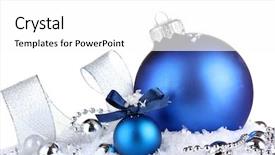  Presentation with white snow - Audience pleasing presentation consisting of beautiful blue christmas balls backdrop and a white colored foreground